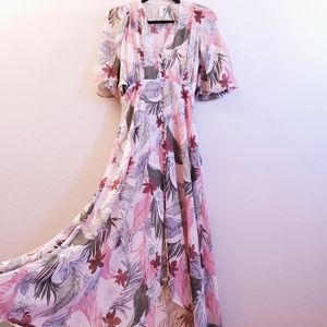 Mango Tropical Print Dress S